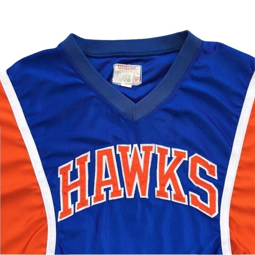 Vintage Wilson Made In USA Cheerleading Jersey Size 36 Small Hawks Blue Orange - Picture 2 of 5